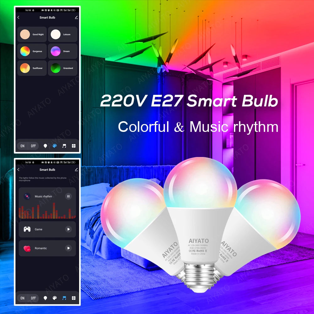 Bombilla LED Inteligente Tuya WiFi — 16 Millones de Colores, Control por App, E27, Envío GRATIS a España